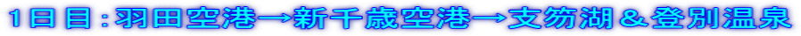 1日目:羽田空港→新千歳空港→支笏湖&登別温泉